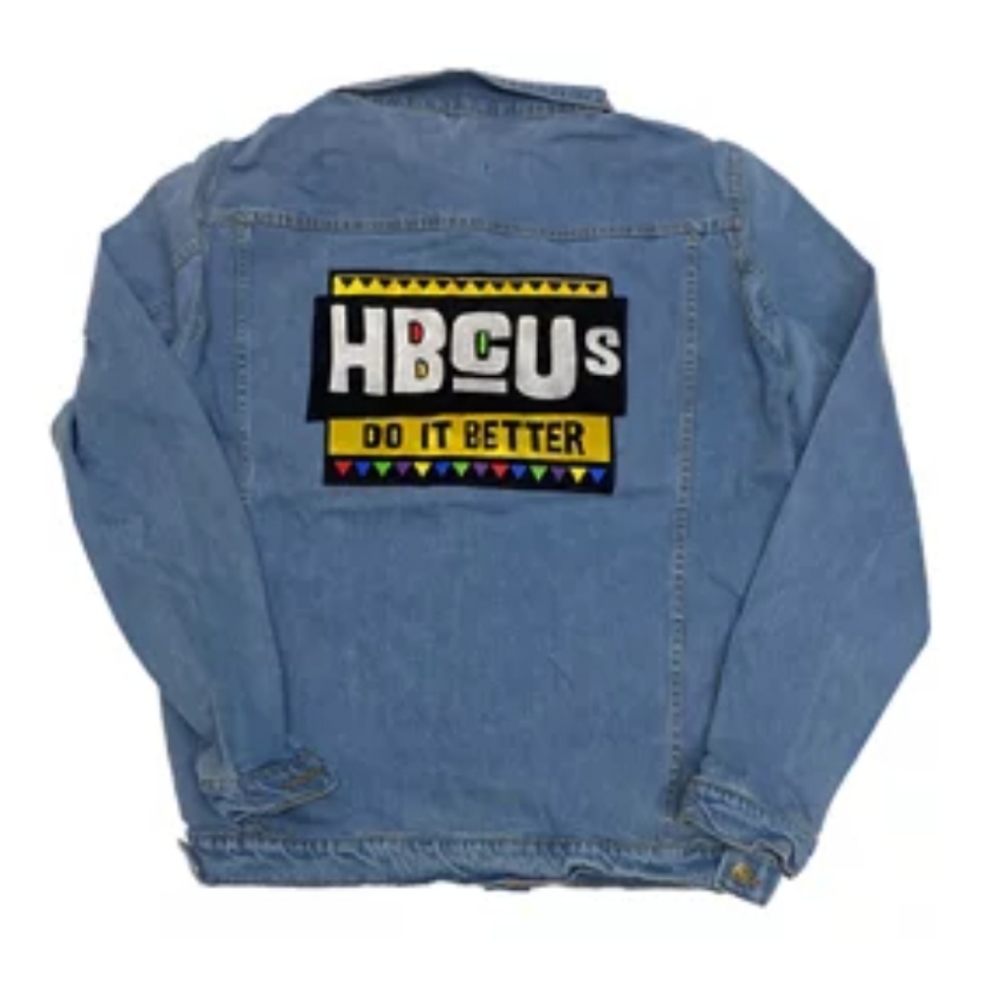 NWT Men's Tones Of Melannin HBCU's Do It Better Graphic Denim Jacket - Picture 1 of 5